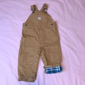 Carhartt Kids Canvas Bib Overall Flannel Lined 18 month